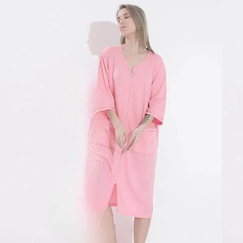 Accappatoio da donna taglie forti, camicia da notte anti-riflesso con cerniera, pigiama comodo per la casa, abbigliamento intimo da uomo per la stagione autunnale, vestiti per la casa