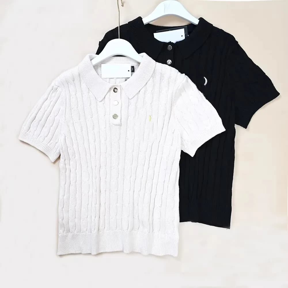 Ladies Embroidered Chunky Needle Cotton Yarn Twist Flower Sweater Slim Fit Short Sleeve Knitted Sweater Spring Season Regular...