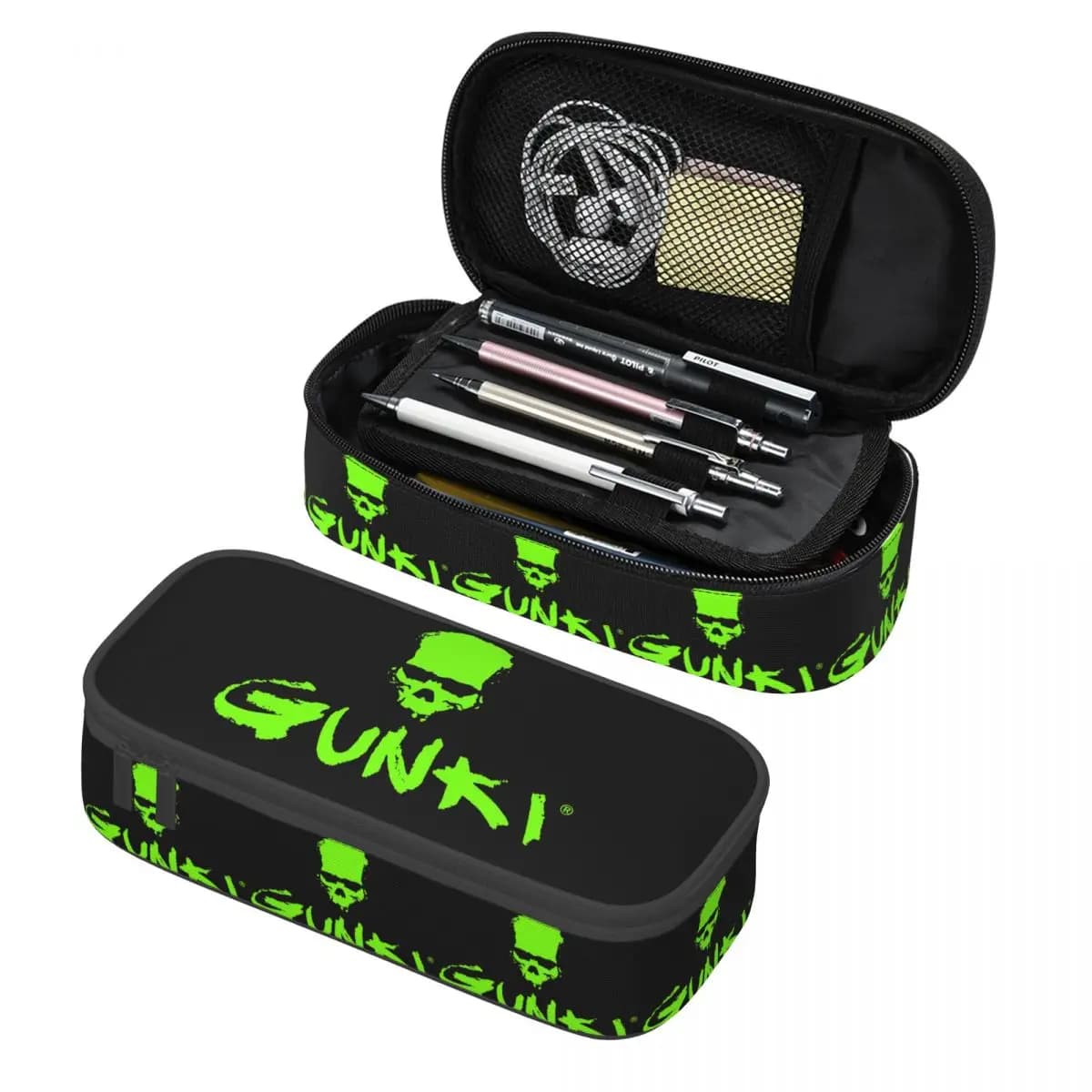 Astuccio portapenne Gunki Logo Angling Skull Fishing, grande capacità, per bambini