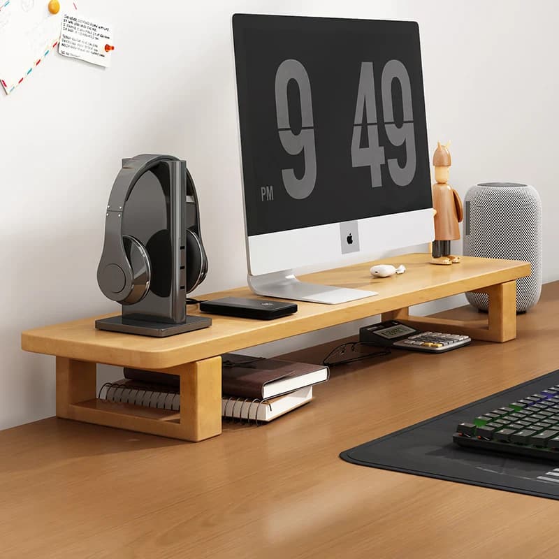 Supporto per monitor in legno massello spesso Rialzo per schermo da tavolo stabile Scaffale per ufficio antiscivolo Supporto per display ergonomico per computer