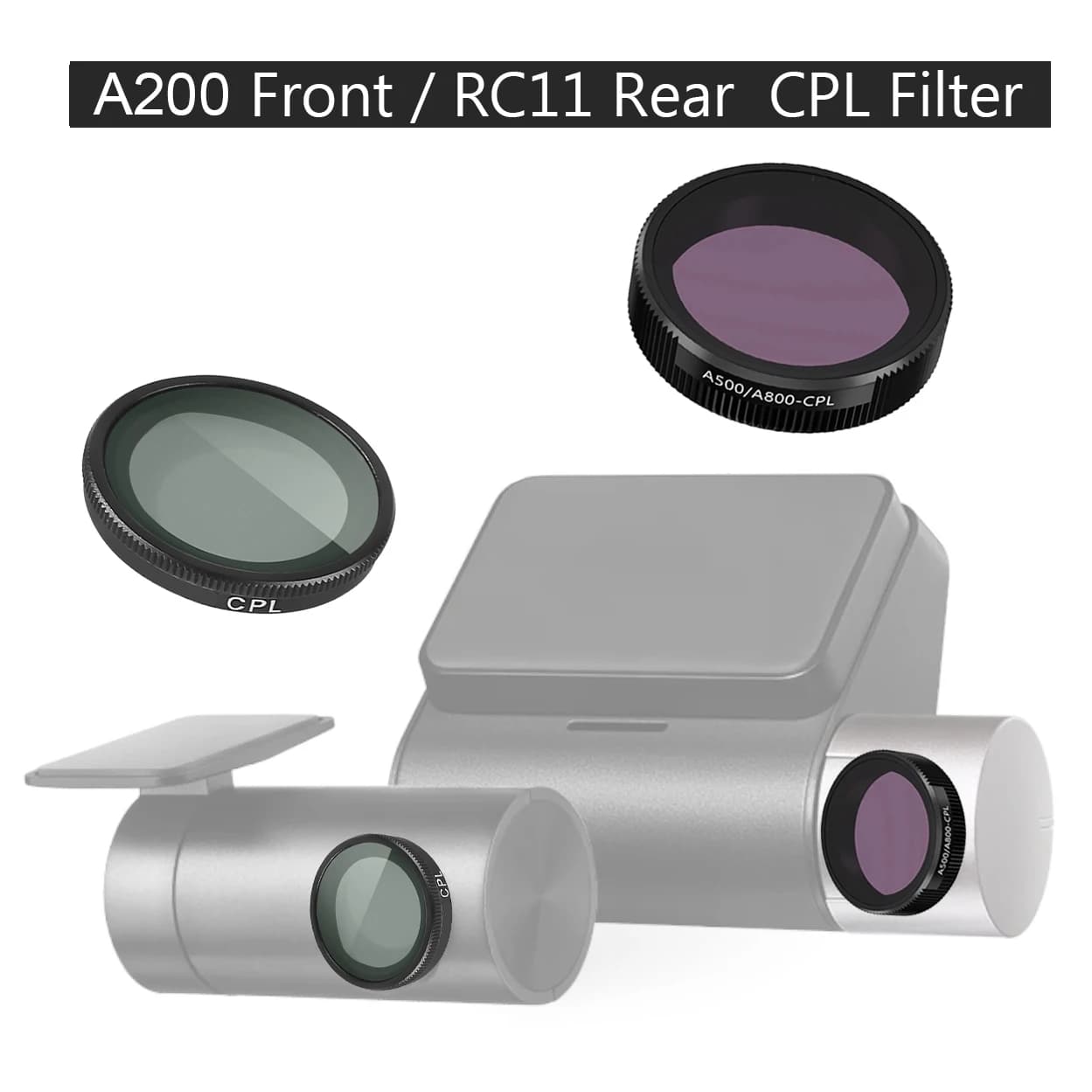 For 70mai Dash Cam A200 CPL Rear Camera Filter 70mai RC11 CPL Filter 70mai A200 Support for 70mai A200 Static Stickers