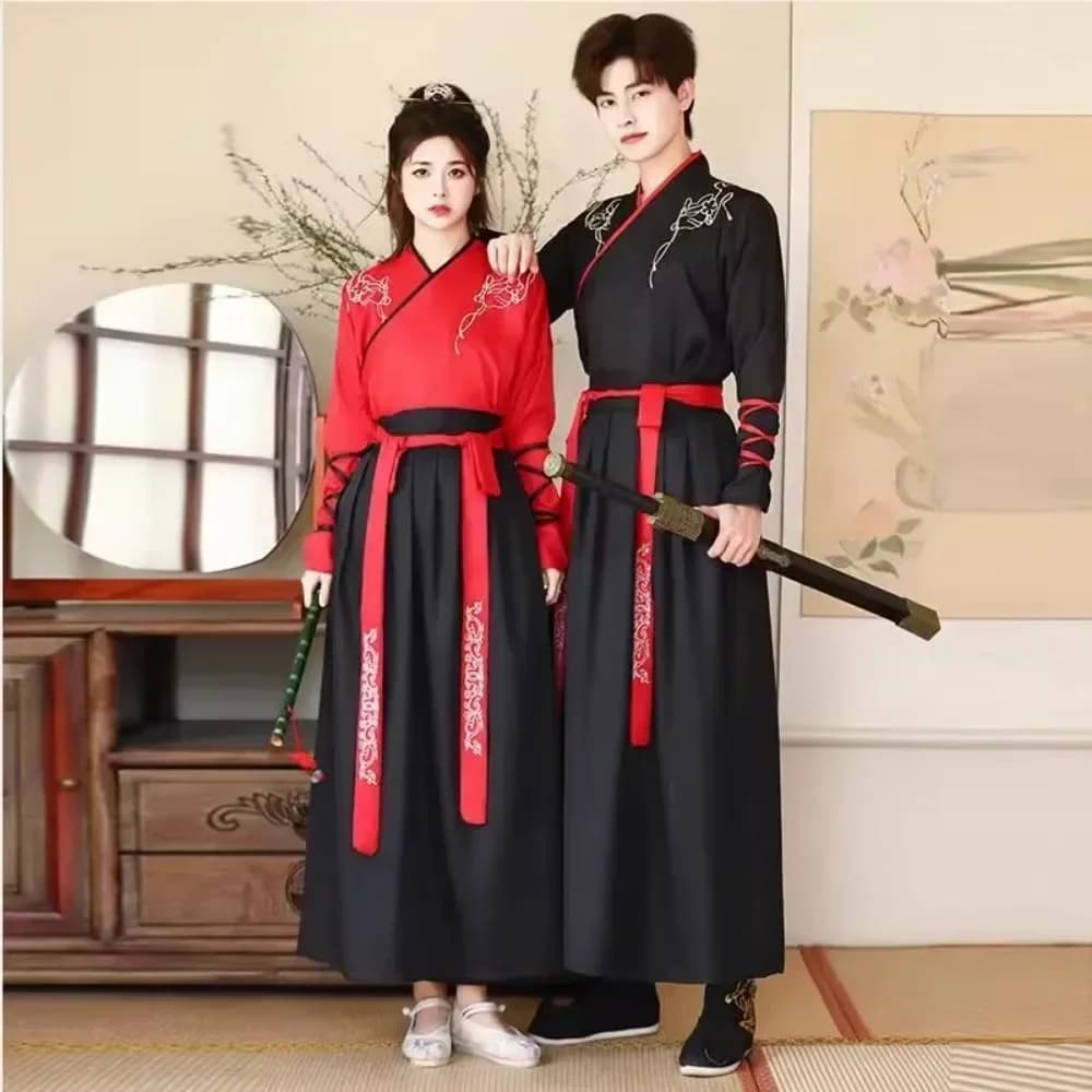 2 Piece Set Suit Traditional Clothes for Men Clothing Vintage Cosplay Chinese Hanfu Dress Embroidery Women Clothes Ethnic Style