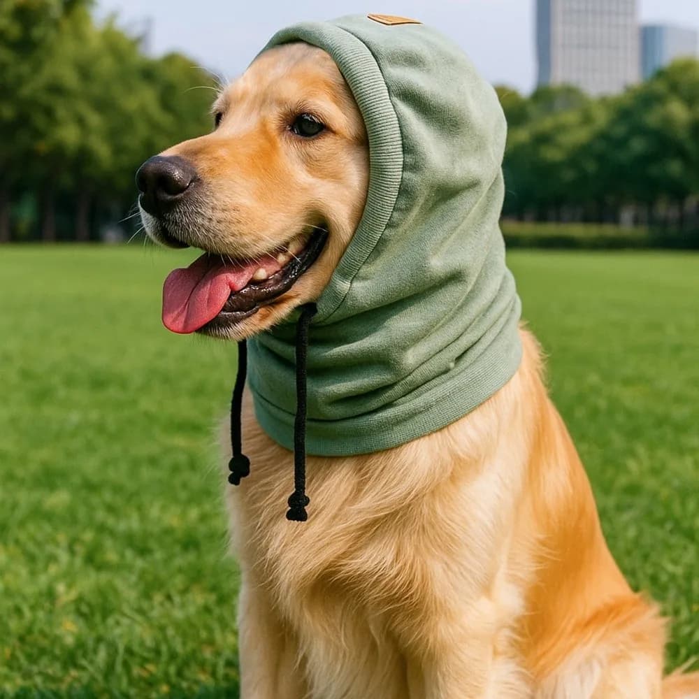 Paraorecchie calmanti per cani caldi Fascia elastica antirumore Paraorecchie per toelettatura per cani Comodo cappello antivento regolabile per animali domestici