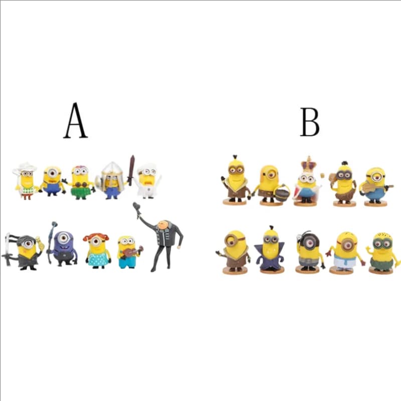 Set di 10 Giocattoli in Capsule Minions Kevin Bob Gru con Occhi 3D, Action Figure dei Minions di Despicable Me, Giocattoli per Bambini, Regali di Natale