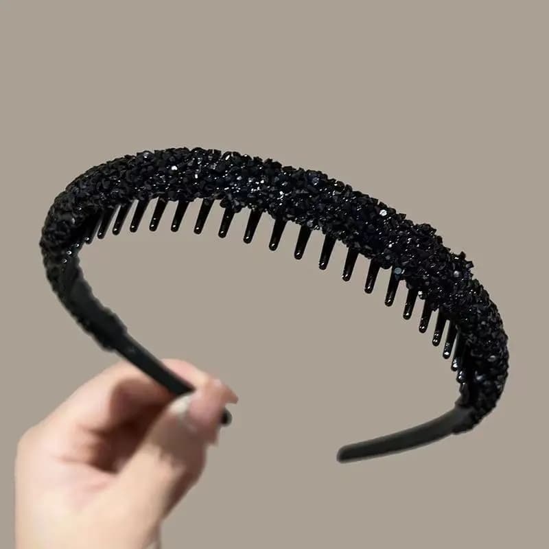 Cerchietti per capelli con strass antiscivolo Fasce per capelli elastiche dentate da donna per le donne Cerchi per capelli di lusso lucidi Accessori con castone