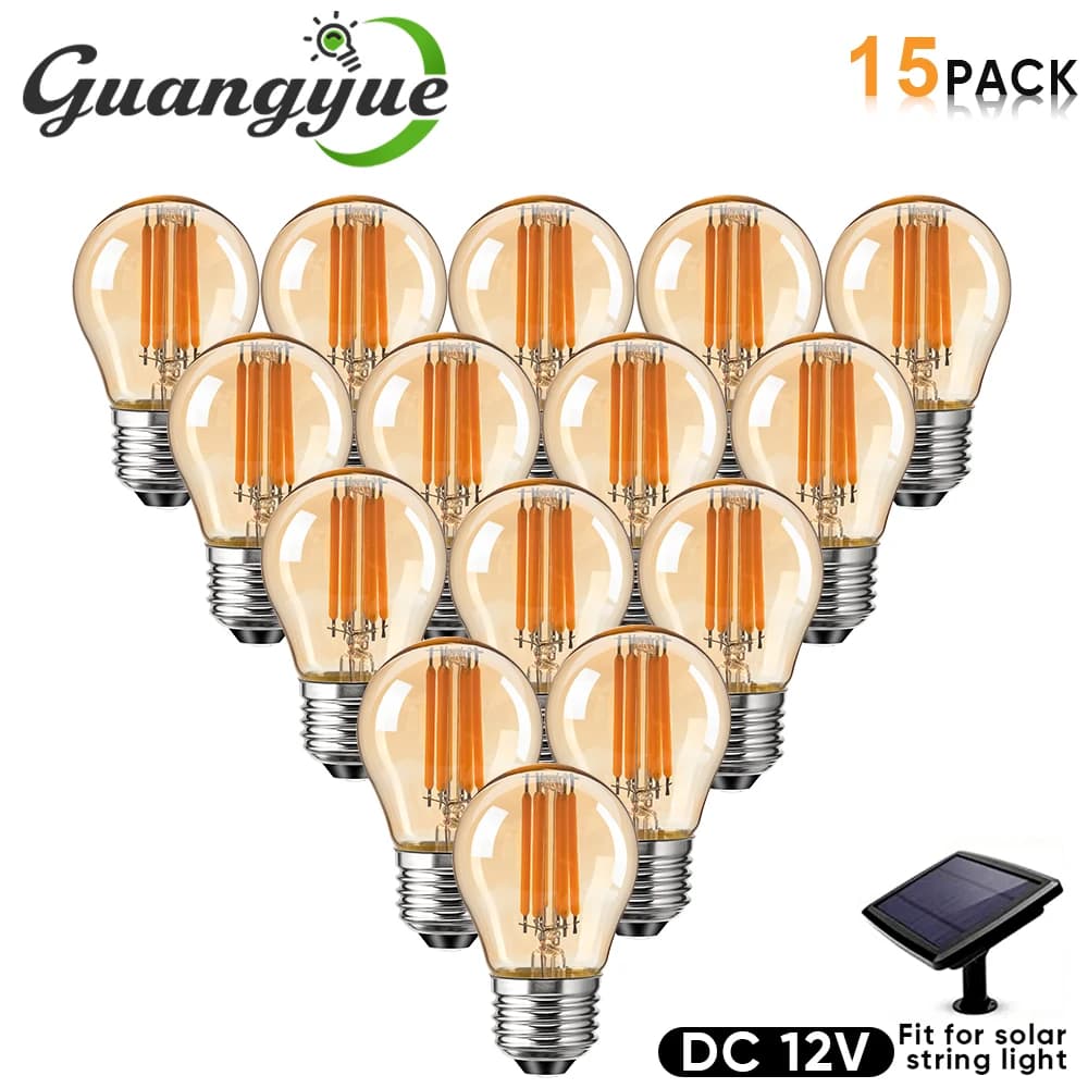 DC 12V a bassa tensione G45 Globe LED lampadina RV Camper 2W 160LM lampadina a incandescenza Edison lampadine di ricambio per luci a stringa solare
