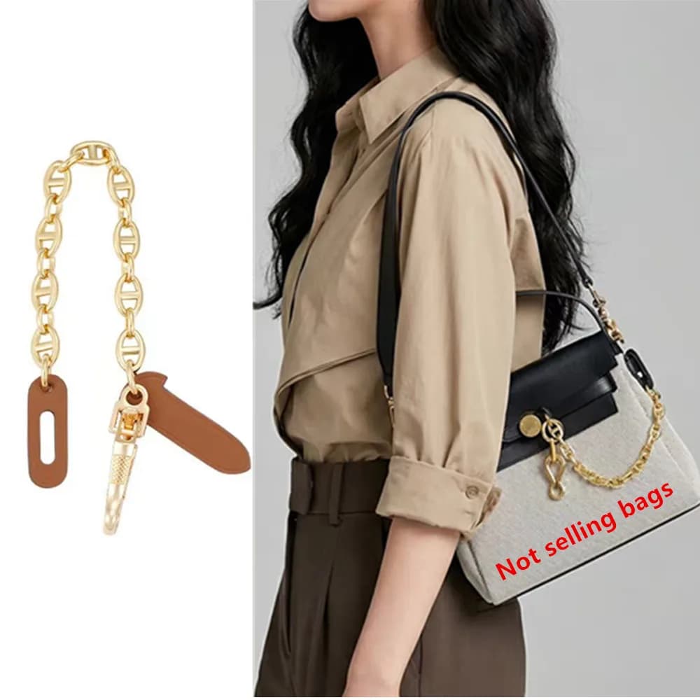 Anti-Wear Leather Pin Cap Lock Chain for Herbag 31/39 - Premium Metal Chain & Leather Paste Protector for Women's Handbag,Upgrad