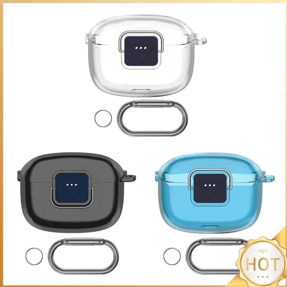 Guscio protettivo in TPU con copertura per cuffie con moschettone, protezione per auricolari wireless per auricolari compatibili con Bluetooth JBL Tune Buds 2
