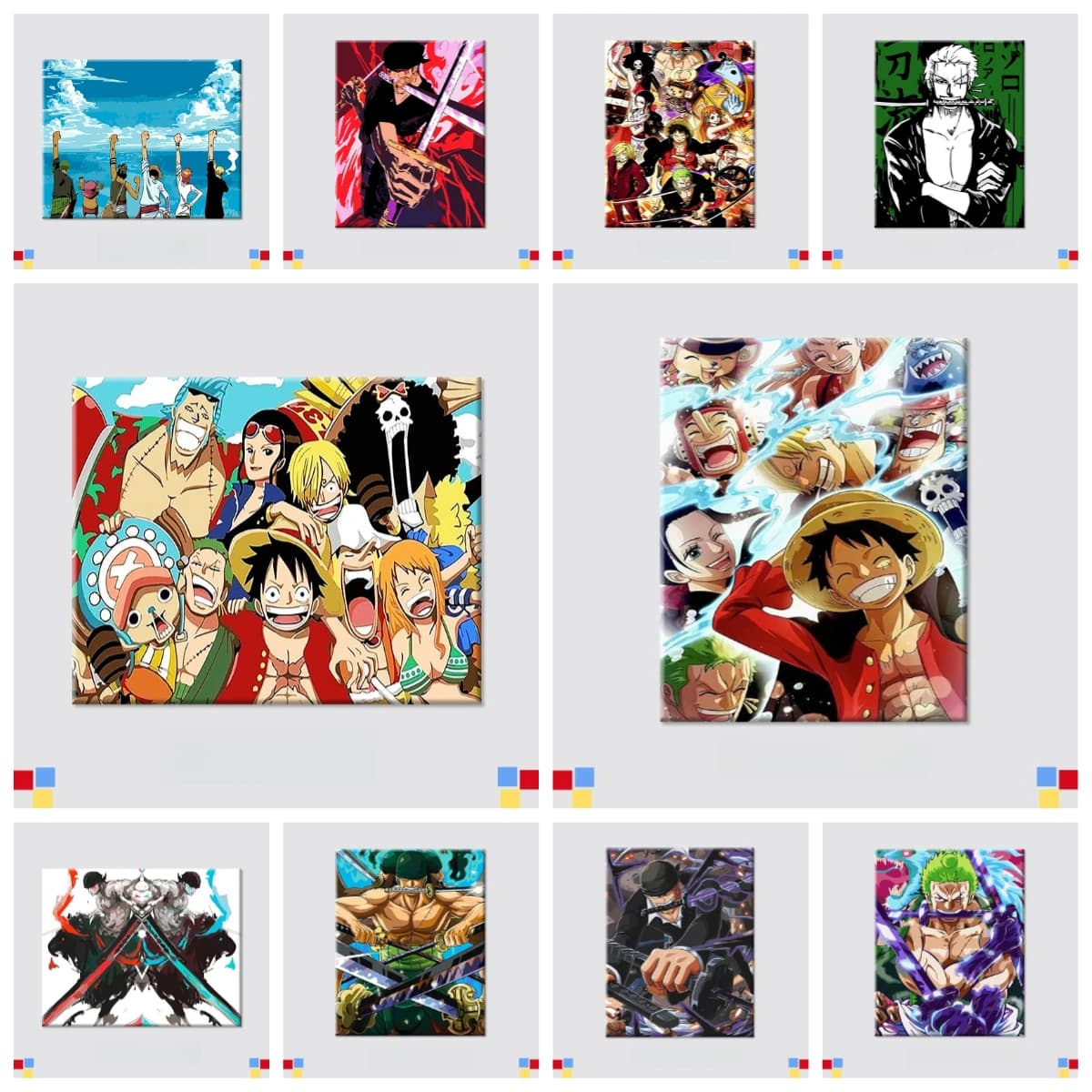 One Piece Classic Japan Anime Modern Canvas Oil Painting Paint by Numbers for Living Room Bedroom Home Decor No Frame