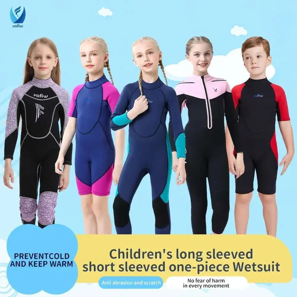 2mm 3mm neoprene Mute for Kids Long Sleeved Diver Mute Cold-proof Solar Protection Surf Swimming Snorkeling Swimwear
