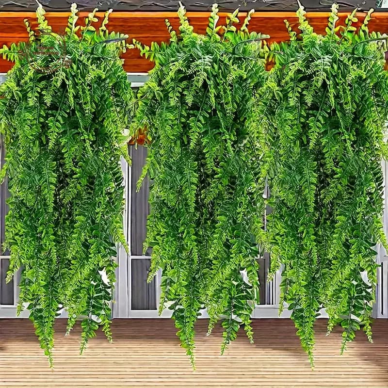 1/3PCS Artificial Plants Appese F fern Face Green Plant Finta for Home Wall Garden Garden Spring Garland of Weddings FAI FROM TE Hoom Decors