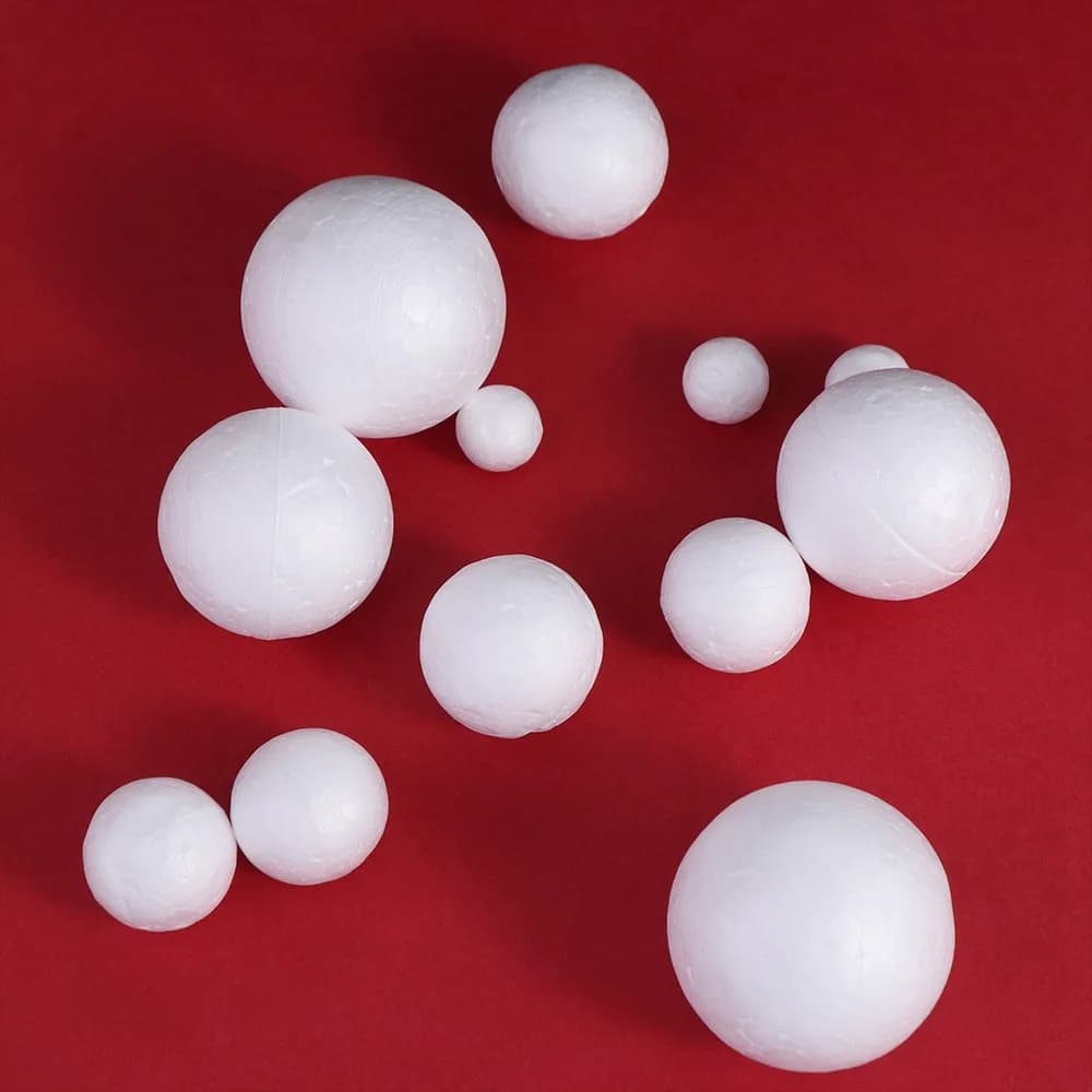1cm 1.5cm 2cm 2.5cm 3cm 4cm Round White Foam Balls Mini Christmas balls in expanded polystyrene for decorations for craft parties