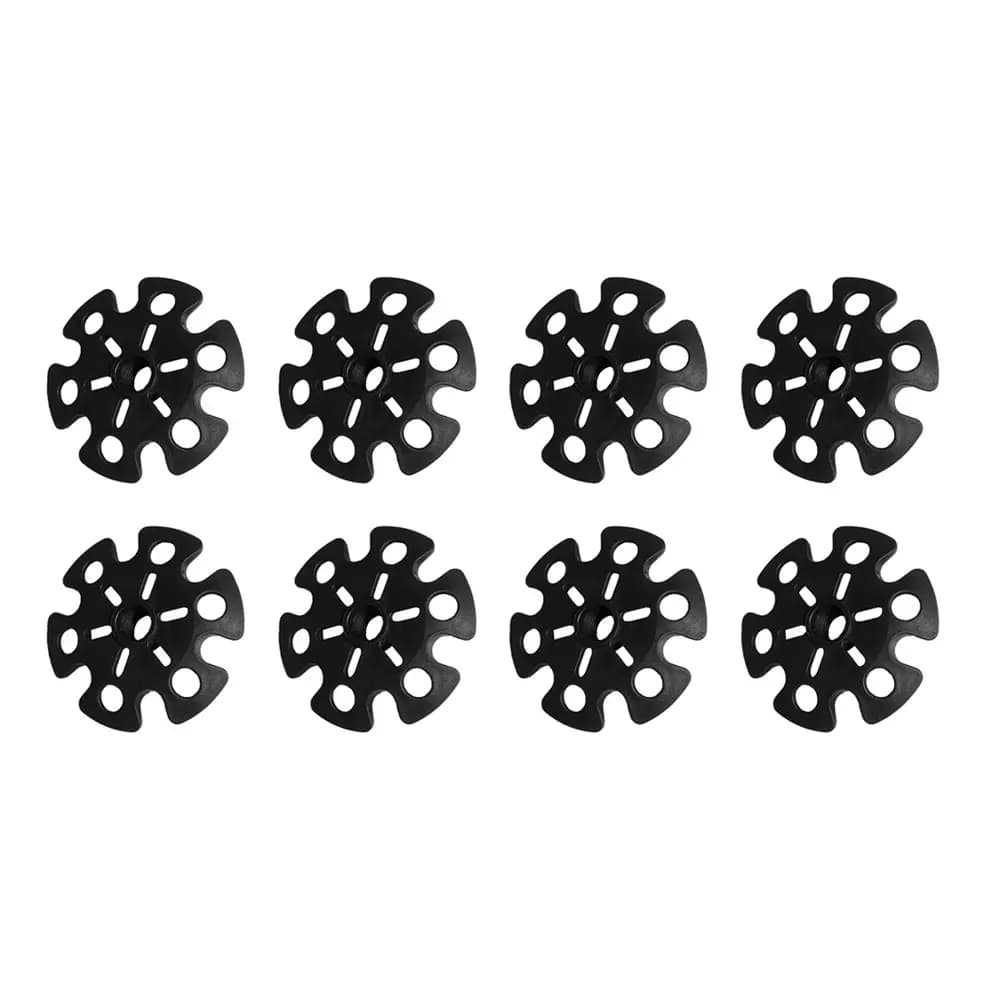 8 Pack Black Rubber Snow Covers for Trekking Poles Snowflake Design Fits Most Threaded Hiking Ski and Snowshoe Poles