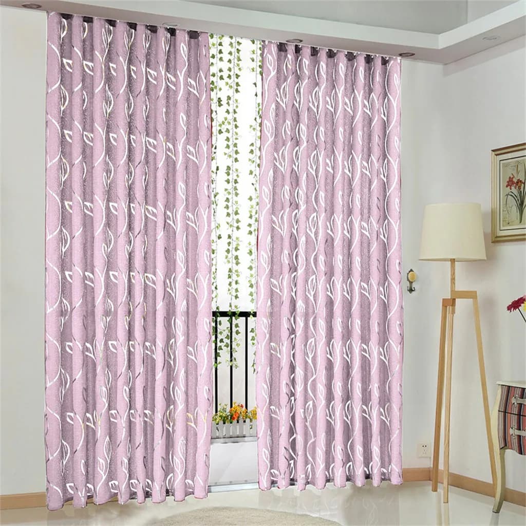 Tulle Curtains 100x130cm 1 PC Vines Leaves Tulle Door Window Curtain Drape Panel Sheer Scarf Valances Available Kitchen Bedroom