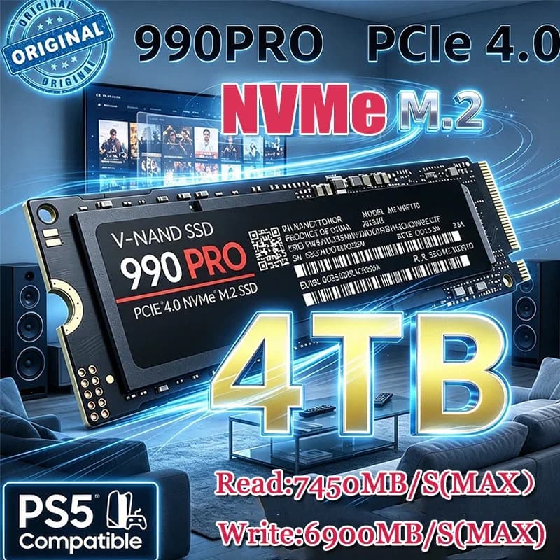 New M.2 990 PRO NVMe SSD PCIe Gen4 High Performance Internal Drive 2TB 4TB Storage Upgrade For PS5 Desktop Laptop