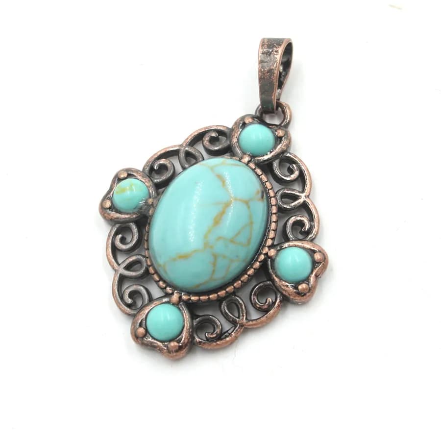 Crystal Bead Heart Necklace Pendants Reiki Pendulum Silver Plated Natural Stone Charms Crystal Fashion Jewelry 1pcs