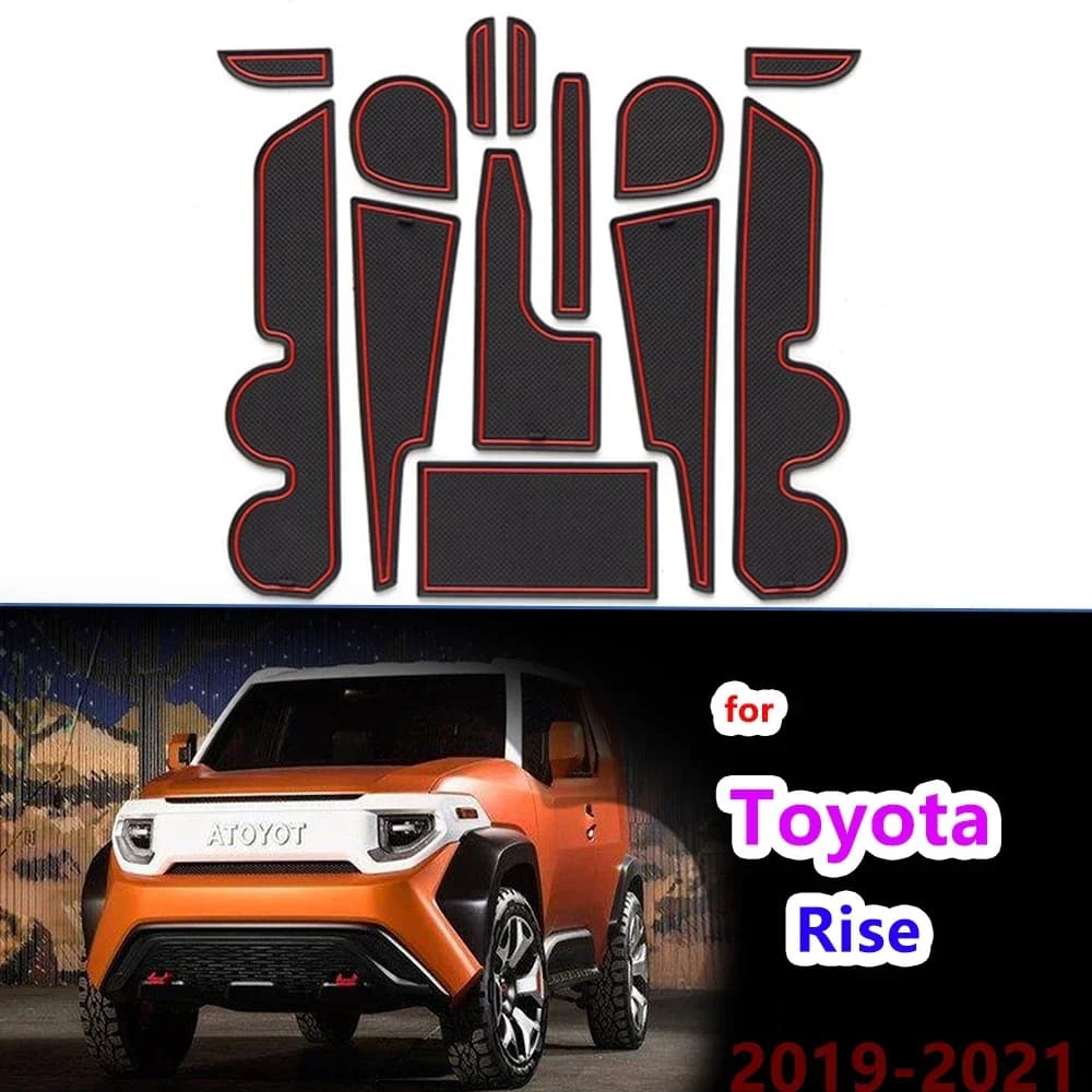 Anti-Slip Gate Slot Cup Zerbino For Toyota Rise Rocky Raize 2019 ~ 2021 Interior Non-slip Mat Mount Pad Car Styling Stickers