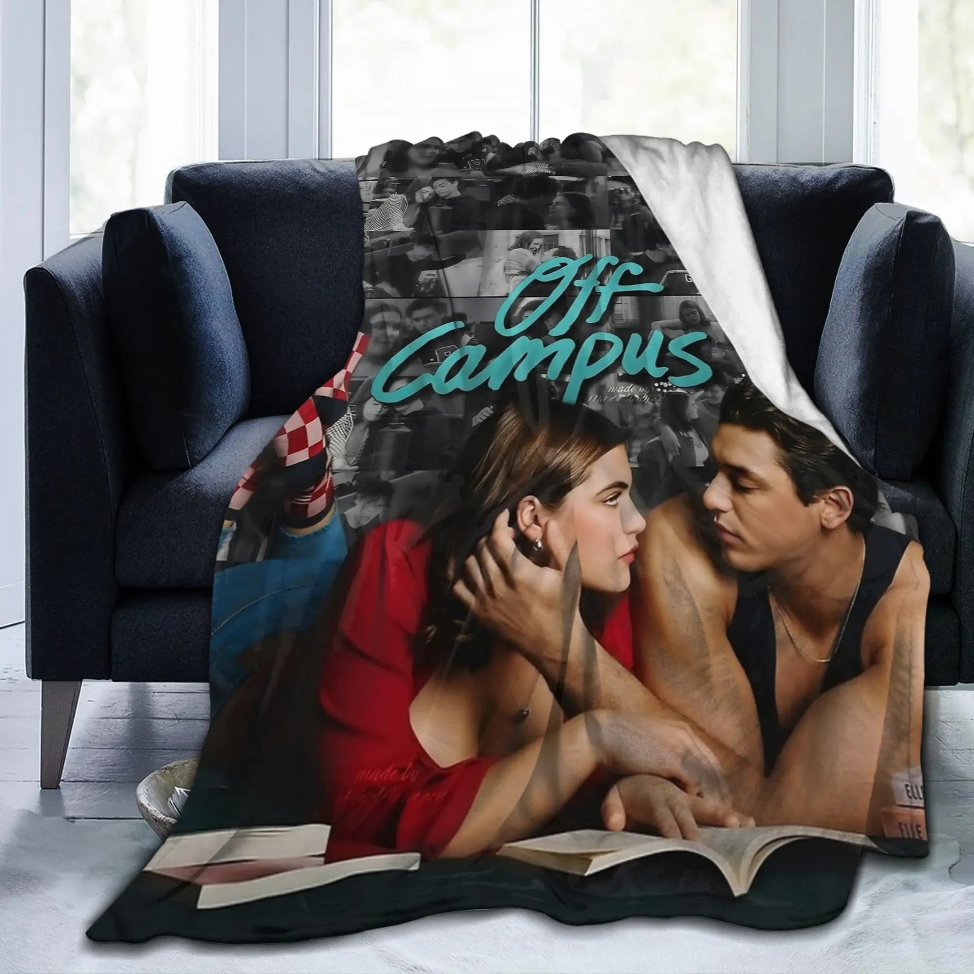 off campus Hannah and Garrett Blanket Flannel Warm Throw Blankets for Bedroom Sofa Bed Rug