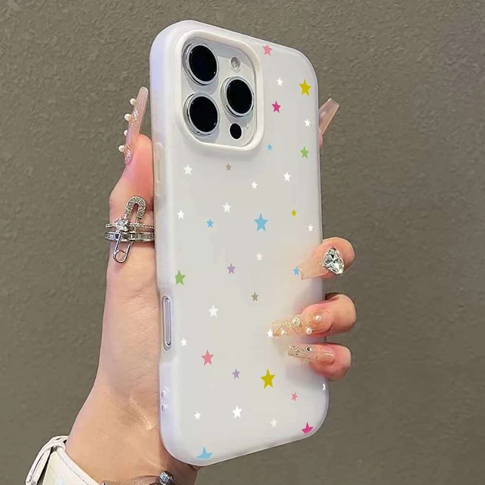 Luxury Candy Color Cute Star Case for Samsung Galaxy S22 S23 S24 S25 Ultra A56 A55 A54 A53 A52 A36 A35 A17 A16 A34 S21 FE Cover