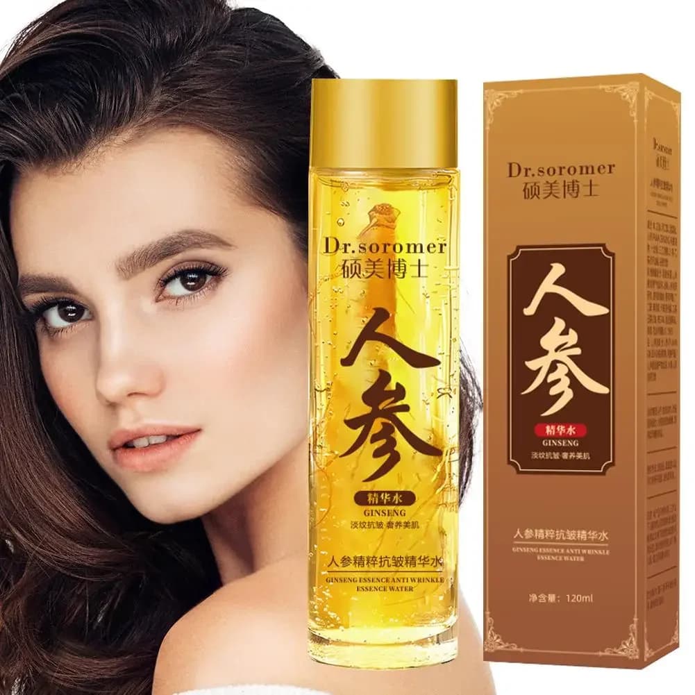 Gold Ginseng Essenza per il viso Polipeptide Fulmine Idratante Levigante Siero viso per la cura della pelle 120ml/30ml Tonico al ginseng