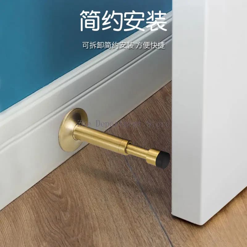 Pure Copper Hydraulic Buffer Mute Door Stop, Floor Door Stopper, Wall-Mounted Bumper, Non-Magnetic Door Touch Hardware