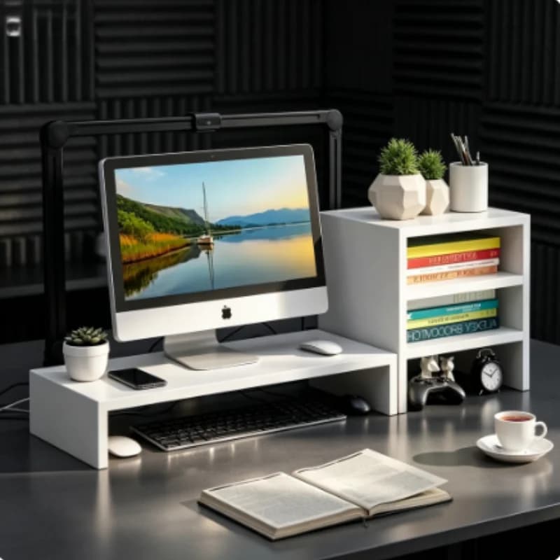 Multifunctional Monitor Riser Stand, Heightening Computer Screen Base Desktop Storage Organizer for Office