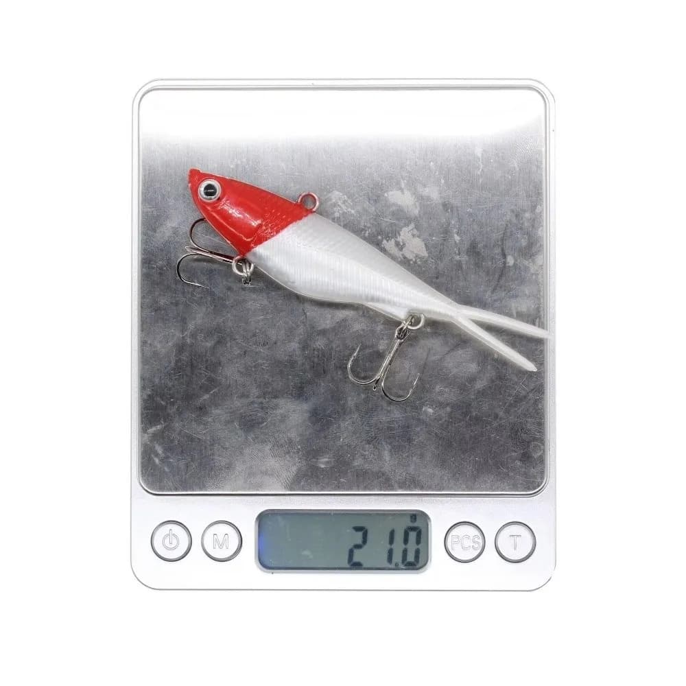 2 pezzi materiale siliconico coda forcella VIB JIG 9,5 cm lunghezza occhi 3D esca artificiale design coda forcella 21g peso esca da pesca in silicone