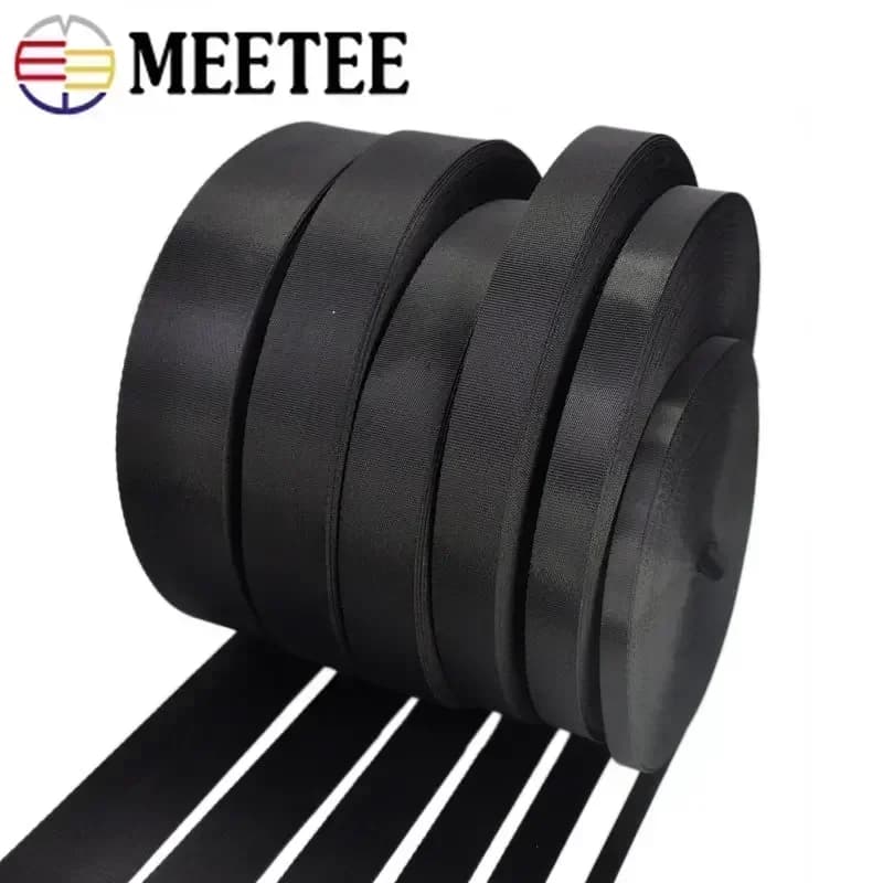 5M 10-100mm Nastro in nylon nero Tracolla per zaino Collare per animali domestici Cintura di sicurezza Fascia per nastro Borsa fai da te Abbigliamento Accessori per cucire