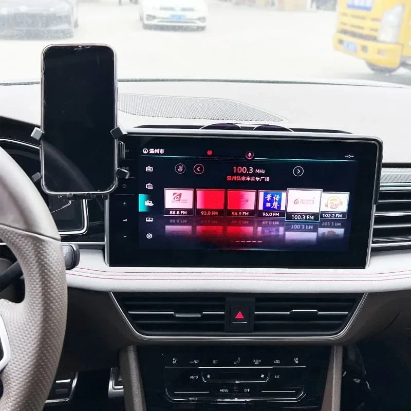 Support for Auto Phone with Fixed Base for Screen Panel, for Volkswagen Tayron 2023 2024, Wireless 15W Charger, Car Accessories