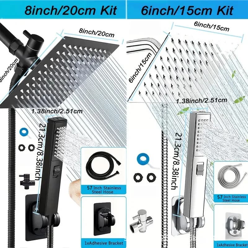 Disposable American Wall Shower Head Set with Multifunctional Stainless Steel Top Spray Combination With Spray Gun