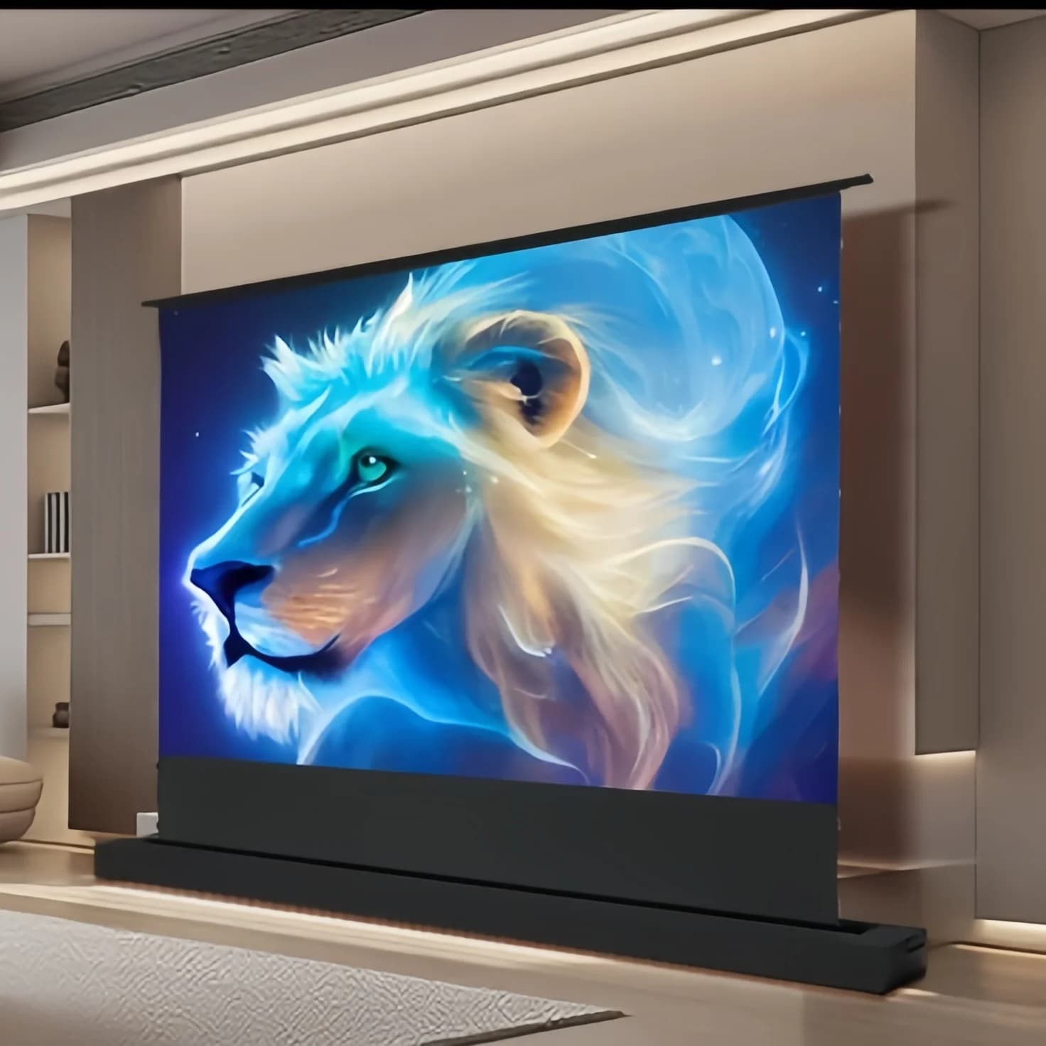 Mivision 150INCH 3C Electric Floor-Rising Anti-Speckle Screen Designed For RGB Laser Projector 16:9