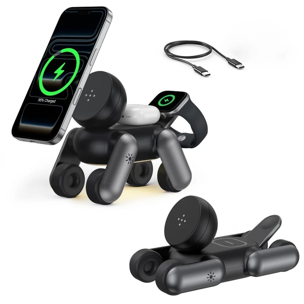 Foldable 3 in 1 Magnetic Wireless Charger Station Charge for iPhone 17~12 Apple Watch 11 10 9 8 Airpods Pro Fast Charging Stand