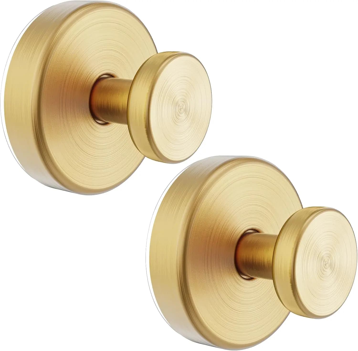 No Drill Suction Cup Hooks for Shower, 2 Pack Gold, Holds 11 lbs Each, Rustproof