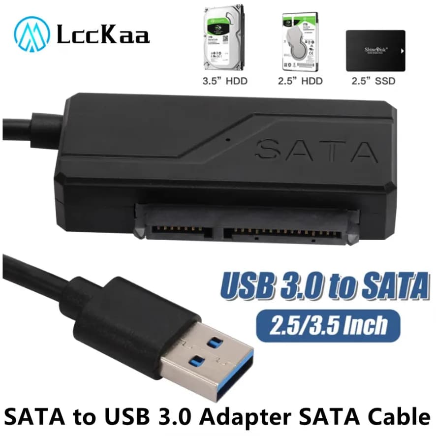 Cavo SATA a USB 3.0 Fino a 5 Gbps per disco rigido SSD HDD esterno da 2,5 3,5 pollici Adattatore SATA 7+15 a 22 pin Cavo USB 3.0 a SATA