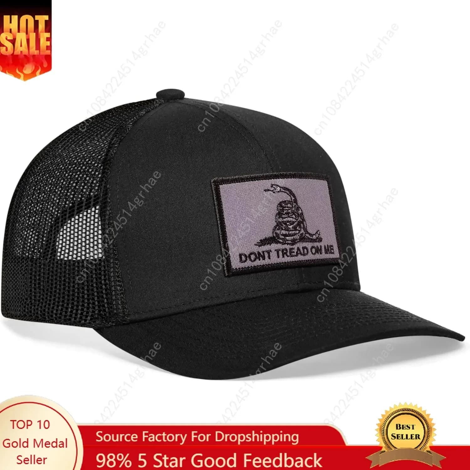 Dont Tread on Me Hat – Gadsden Flag Trucker Hat Baseball Cap for Men & Women Snapback Adjustable Golf Hat