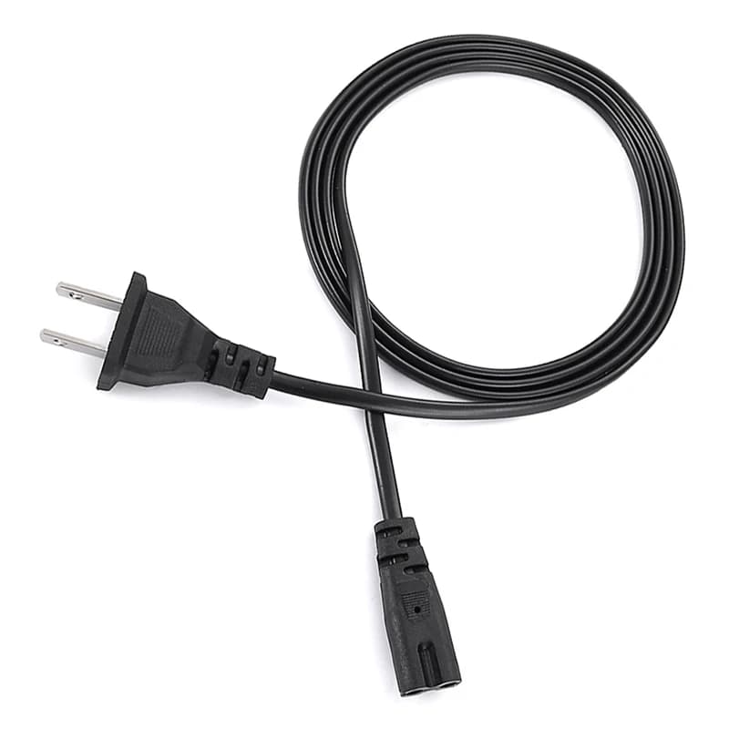 2Pin IEC320 C7 EU to US Power Cable Extension Cord for Del-l Laptop Charger Cano-n Epso-n Printer Radio Speaker PS-4 X-BOX
