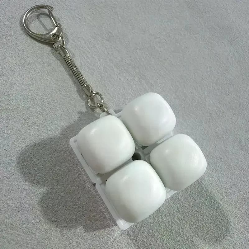 Mechanical Fidget Keychain Keyboard Clicker Toy 1 2 3 4 9 Keys DIY Button for Adult Stress Relief at Home Work or School Carry