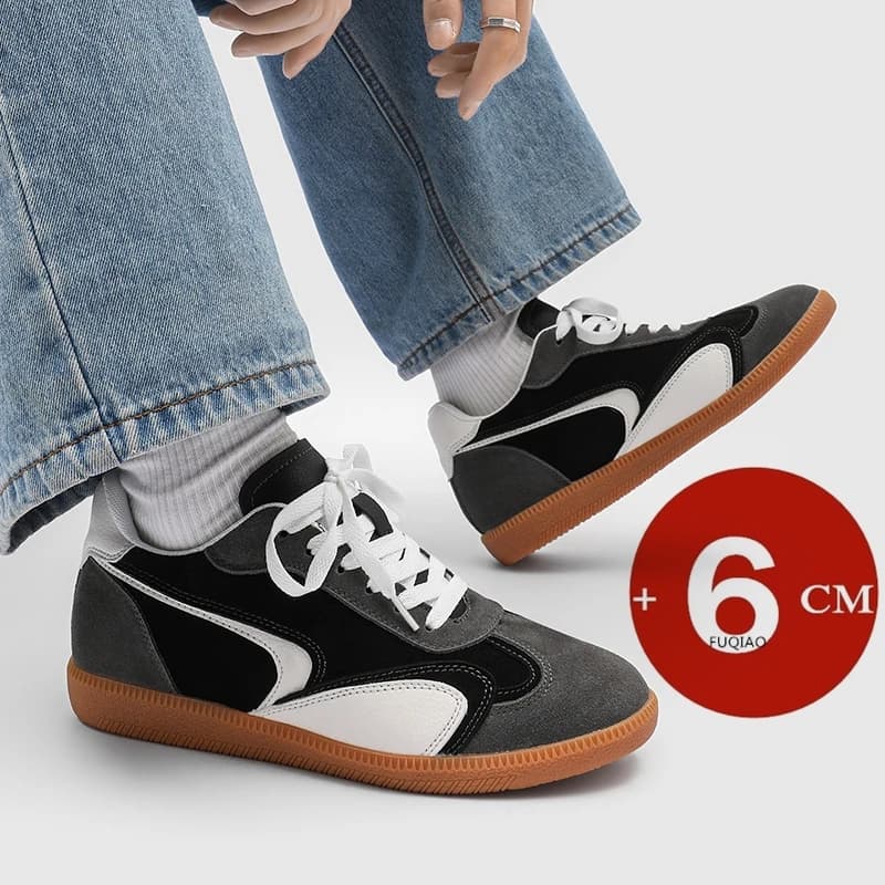 Scarpe da ginnastica tedesche con altezza crescente da 6 cm Scarpe da ginnastica tedesche in pelle scamosciata unisex Sport casual Scarpe da ascensore antiscivolo leggere e traspiranti da uomo