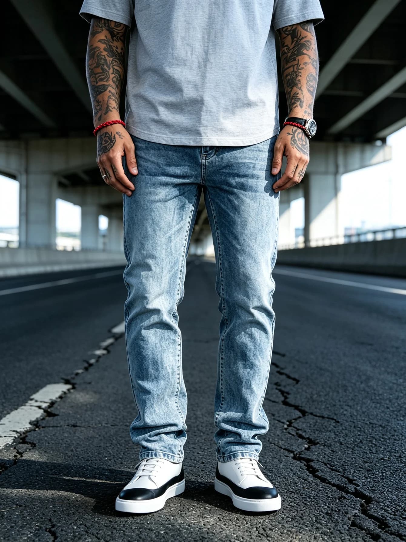 Clean Retro Minimal Y2K Trendy American Street Oversized Straight Denim Pants Anti-Fade Wear-Resistant Fabric City Commute Outfi