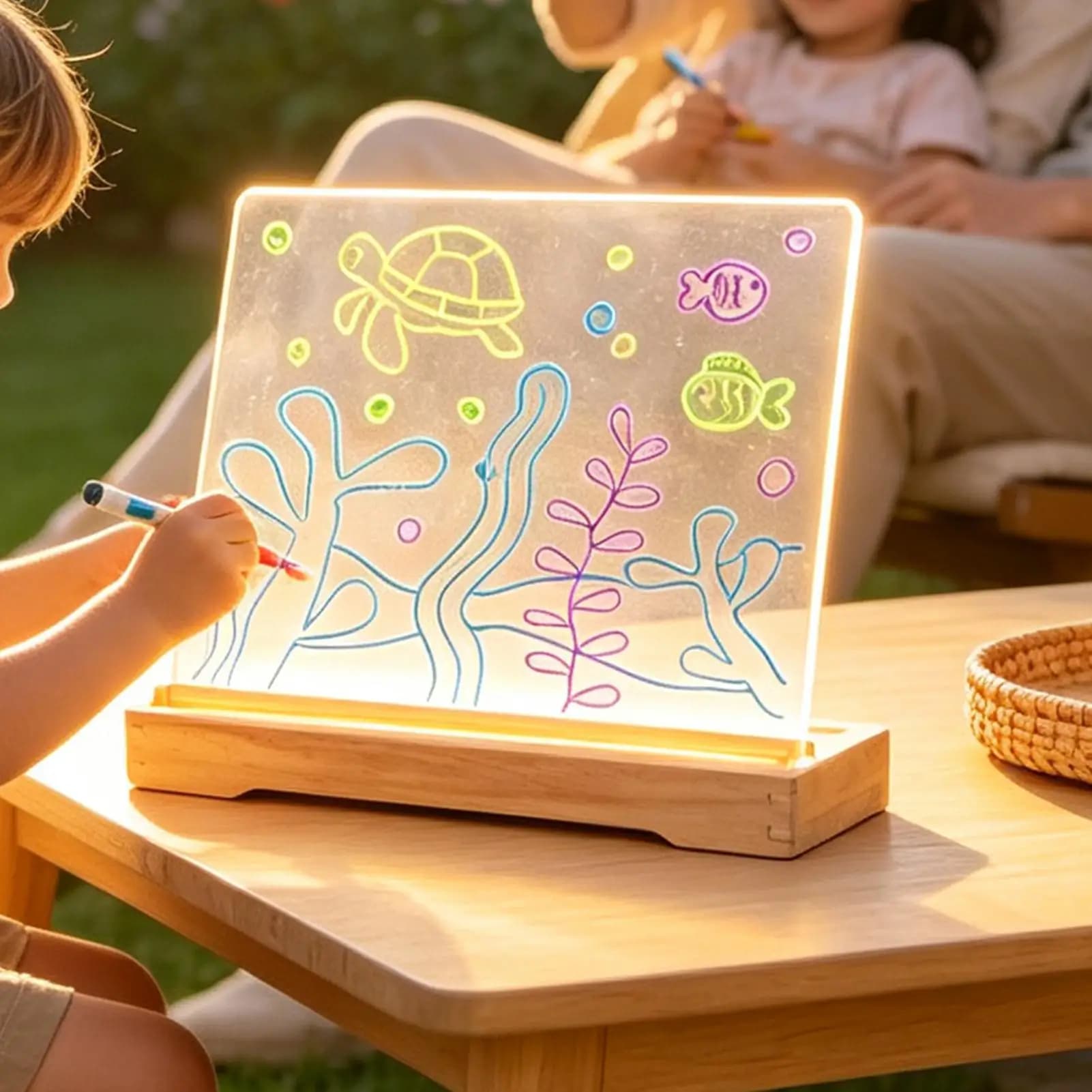 Light Up Drawing Board Rechargeable Note Writing Tablet With Markers LED Board For Kids Girls Boys School Classroom Daycare