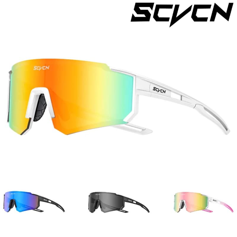 SCVCN Men's Sunglasses Cycling Glasses UV400 Cycling Glasses Sports Glasses MTB Bicycle Sunglasses Multi Color Riding