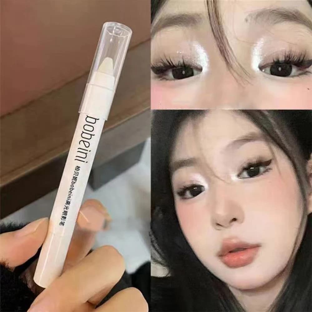 Eye makeup highlighter pencil, illuminating pencil under the eyes, double-end stick shading, smudge-proof eye makeup