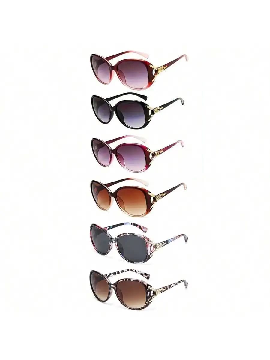 6PCS Oversized Round Women Fashion Sunglasses Y2K Retro Style For Sun Protection Party Vacation Travel