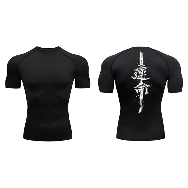 Camicie a compressione a maniche corte con stampa drago per uomo T-shirt estive atletiche ad asciugatura rapida T-shirt da corsa per allenamento in palestra RL00200