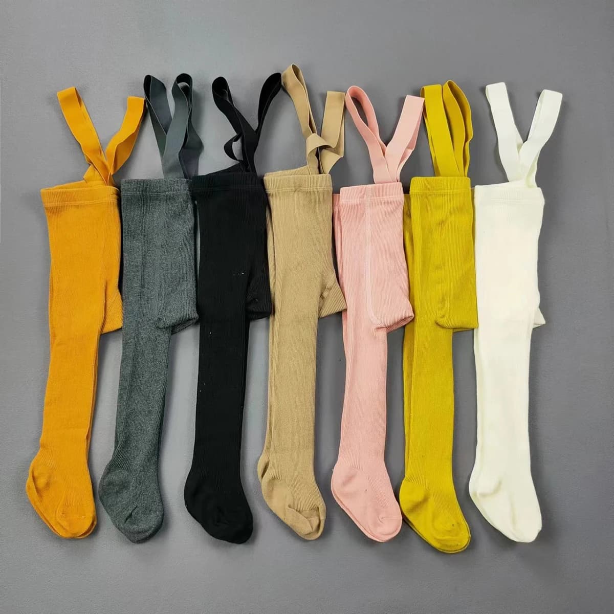 Bavaglino per bambini collant primavera e autunno donna bambino carino tinta unita vita alta elastico Leggings generali bavaglino