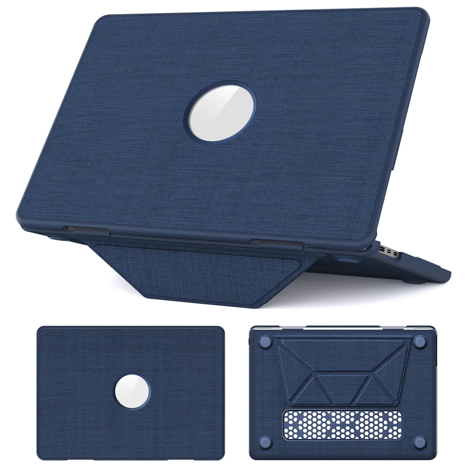 Custodia Antiscivolo per Laptop Stile Cowboy per MacBook Air 13.6 2025 2024 2022 M4 A3240 M3 A3113 M2 A2681, Cover Pieghevole di Lusso in Tessuto con Supporto