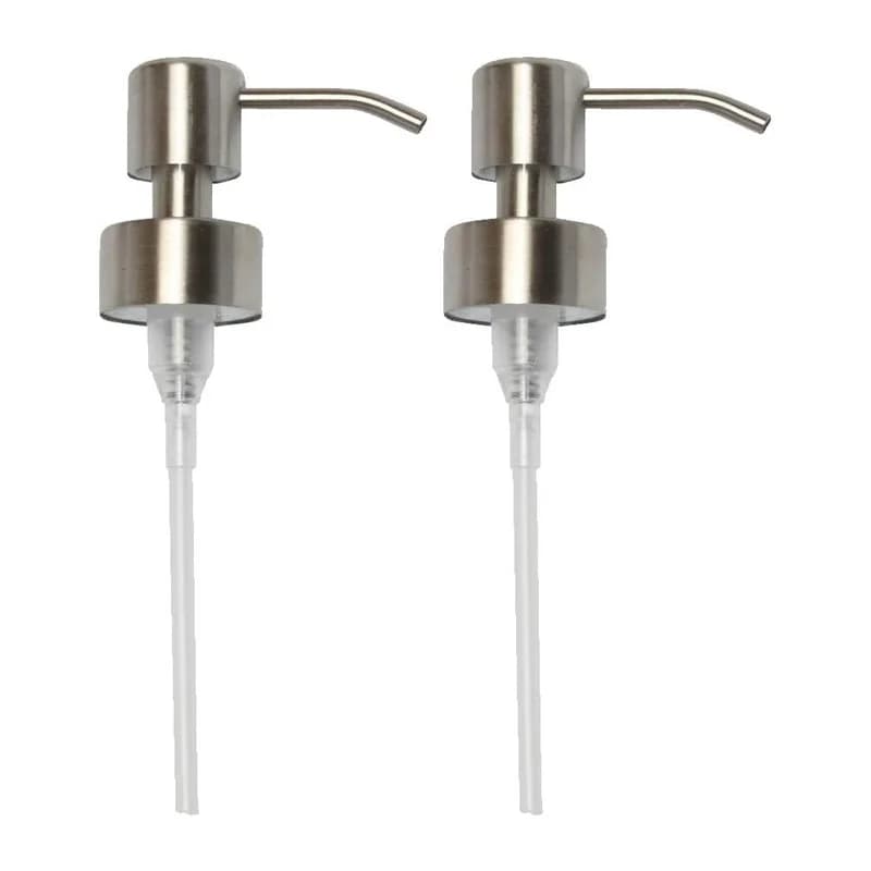 Dispenser a pompa in acciaio inossidabile da 1/2 pezzi per sapone liquido, compatibile con collo standard 28/400 (26 mm - 28 mm)