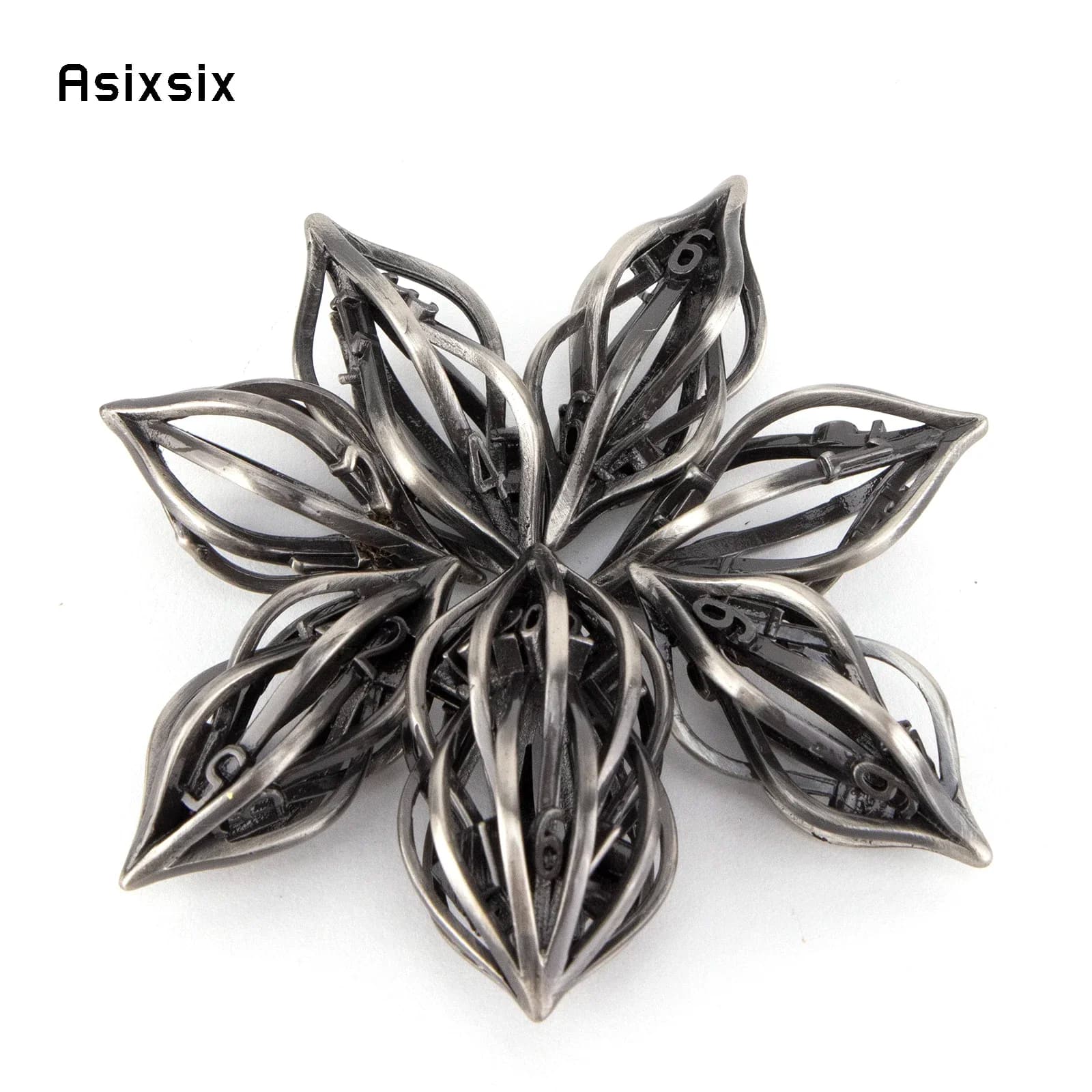 Set di 7 Dadi Metallici Ovali a Forma di Fiore, Dadi Poliedrici in Metallo Traforato, Adatti per Giochi di Ruolo, Giochi da Tavolo e Giochi di Carte