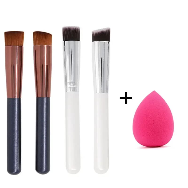 Set of brushes for oblique head foundation/flat head Set of concealers BB Cream Multifunction face makeup brushes Beauty tools Cosmetic sponge
