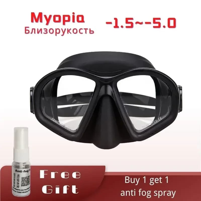 Premium underwater mask for children with tempered glass for girls, anti-fog, -1.5 to -5.0, free diving glasses for swimming